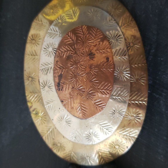 Vintage Hand Crafted Gold Silver Copper Multi-metal Beaded Necklace - Picture 7 of 7